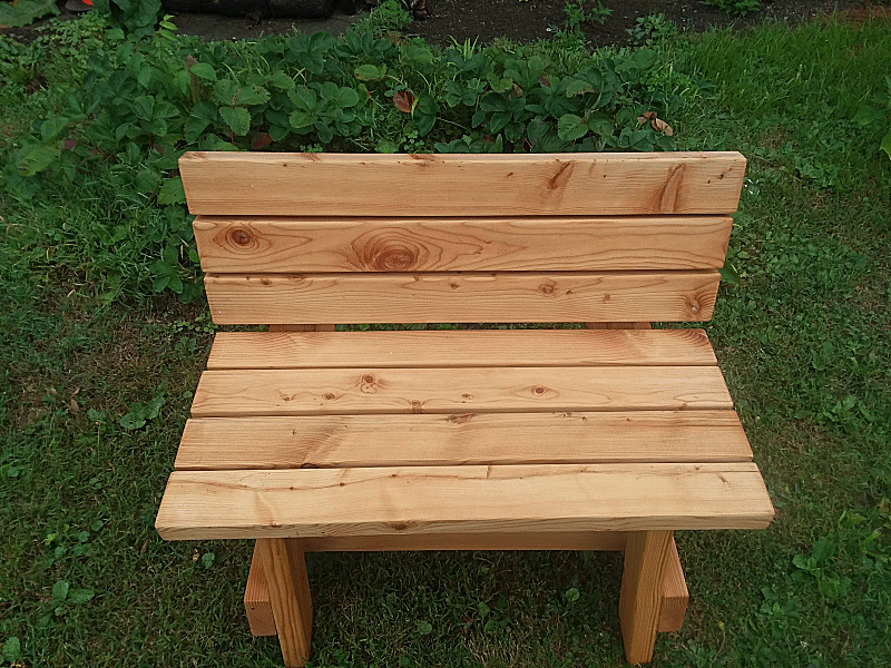 3 foot Garden Bench with/back and extra wide seat Front Top